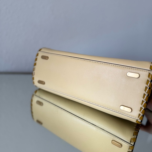 Like new Tory Burch Neutral Small Lee Radziwill Whipstitch Tote Bag $1,498 - Picture 11 of 12